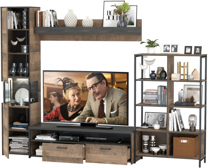 Трувор Гостиная 015, дуб гранж песочный/интра