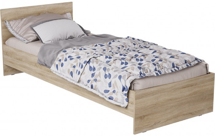 ЛАЙТ Кровать КР-001 (Прямоугольный щиток) 840 мм (Белый)