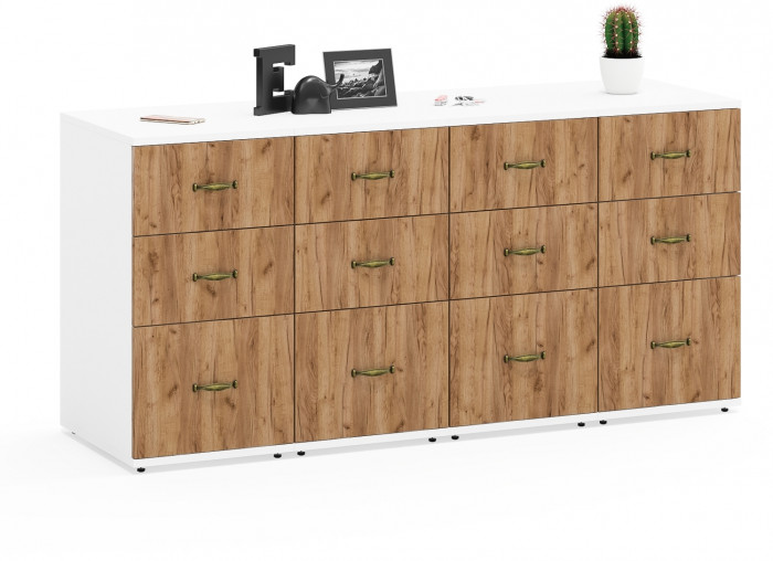 Лидер-8 Тумба МД 3.16 4 шт., белый шагрень/крафт золото