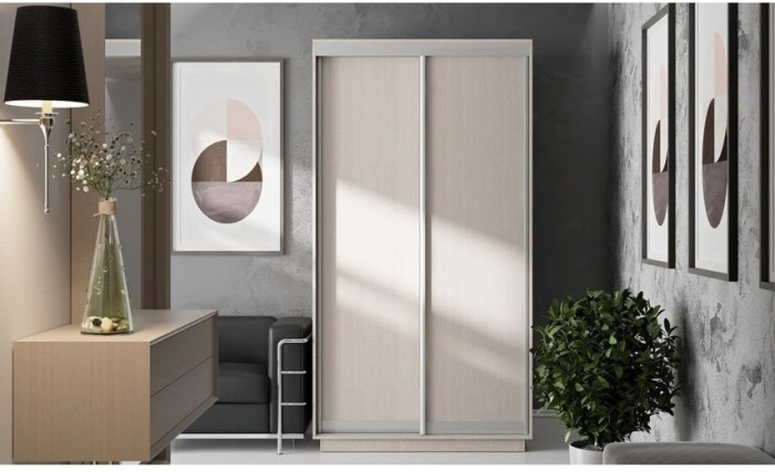 Румер СШК 1.120.60-11.11 Шкаф-купе 2-х дверный (1200x600x2200) (Дуб Сонома, Белый снег/Белый снег)