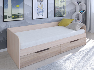 Кровать Астра одноярусная Дуб молочный/Сонома