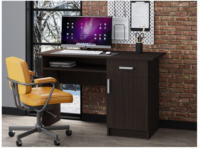 Стол письменный ПС-01 (с дверкой) (Дуб Крафт белый)