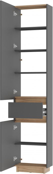 Шкаф стеллаж "Багира" ШК-16 Крафт/Графит