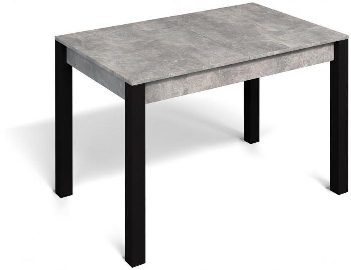 Стол раздвижной с вставкой Милан-3 Ателье светлое / Черный