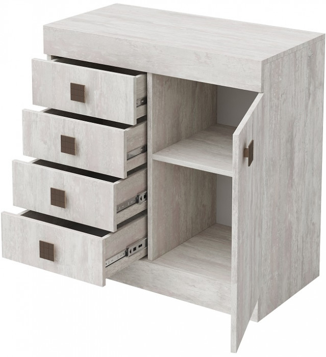 Комод 1 дверь/4 ящика "Лондон" - Ледяное дерево