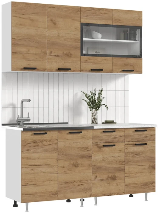 ЛДСП Кухня Рио NEW 1,6м дуб крафт