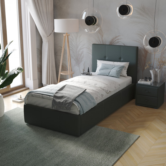 Рио Кровать интерьерная 900 серый квадрат, ПМ