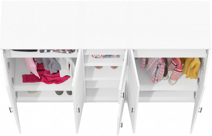 Шкаф С-МД-СК9Ш+Пенал С-МД-СК9П+Шкаф С-МД-СК9Ш, белый шагрень