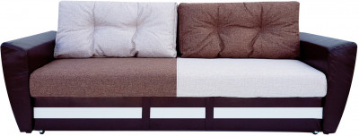 Диван-кровать Амстердам, 150х195, раскладной, еврокнижка, пружинный блок, рогожка/экокожа, комби