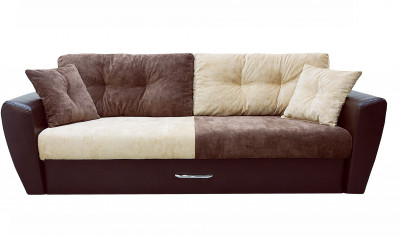 Диван-кровать Амстердам Люкс, 150х195, еврокнижка, пружинный блок, велюр/экокожа, комби