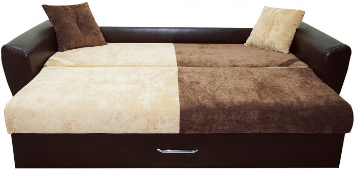 Диван-кровать Амстердам Люкс, 150х195, еврокнижка, пружинный блок, велюр/экокожа, комби