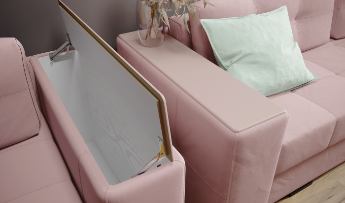 Диван раскладной Нави, пыльная роза/мдф пудра