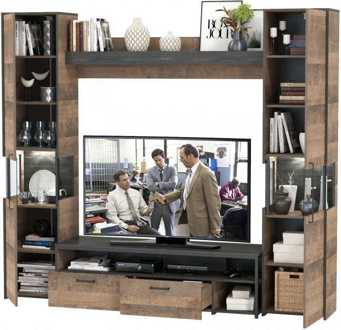 Трувор Гостиная 017, дуб гранж песочный/интра