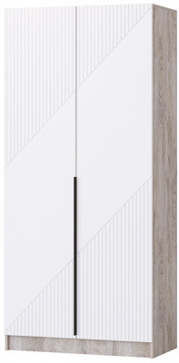 Шкаф Авис 1,0, Дуб эндгрейн/Белый софтач