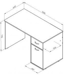 Дельта-15.01 Стол письменный, Дуб молочный