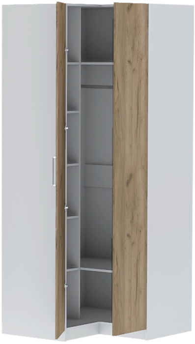 Шкаф угловой "Иннэс-7" - Белый/Крафт золотой