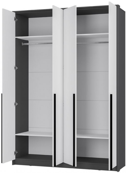 Шкаф 4-х створчатый "Шарм" ШК-15 Графит/ Белый