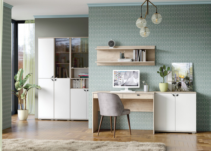 КР100 Бостон 09.132 Полка, цвет дуб эндгрейн элегантный, ШхГхВ 115,2х25,6х39 см.