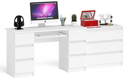 Мори компьютерный стол МС-2 + Комод МК800.1, белый