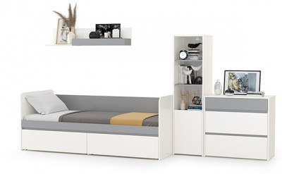 Торонто Компоновка № 22, белый шагрень/стальной серый