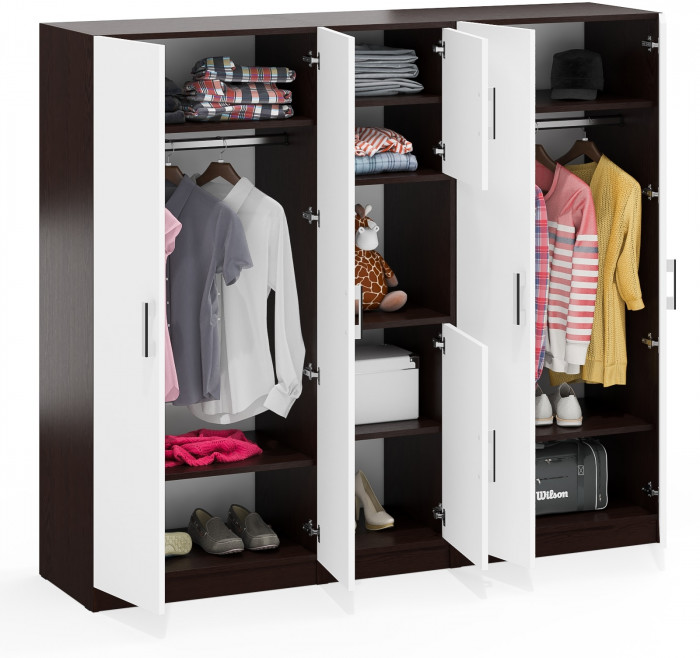 Шкаф С-МД-СК9Ш+Пенал С-МД-СК9П+Шкаф С-МД-СК9Ш, венге/белый шагрень