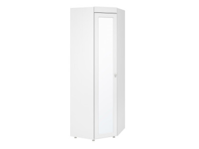 Шкаф угловой (гл.410) с зеркалом Монако МН-66 белое дерево