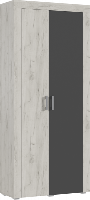 Ангара Шкаф 2-х ств. Графит/дуб крафт белый
