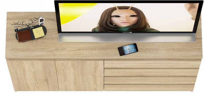 Мори Комод МК1600.1, цвет дуб сонома, ШхГхВ 160,4х41х94 см., НЕ универсальная сборка