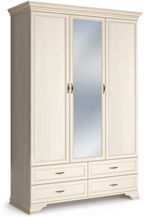 Шкаф распашной трехдверный с зеркалом Сиена