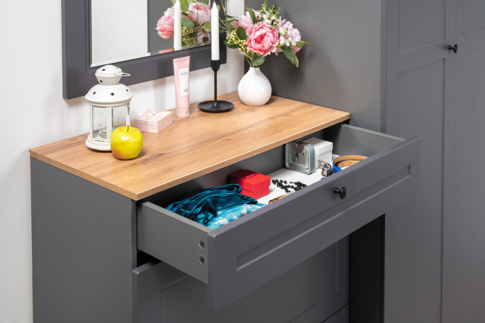 Остин Прихожая 05, цвет серый графит/дуб крафт золотой, ШхГхВ 160х54,3х229,6 см., универсальная сборка