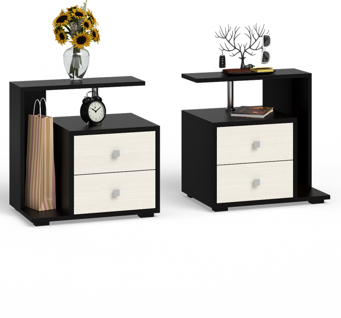 Камелия спальня № 3 Кровать 1600 + Две тумбы + Стол косметич. + Зеркало + Комод + Шкаф 4-х, венге/дуб лоредо