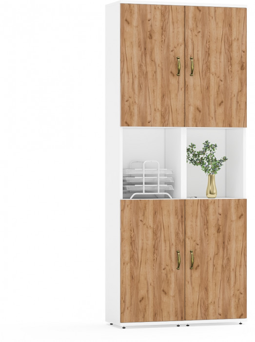 Лидер-8 Пенал 2 шт., белый шагрень/крафт золото