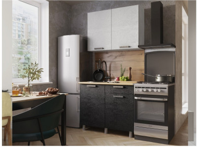 Кухонный гарнитур Григгс 1,0м камень светлый/камень темный