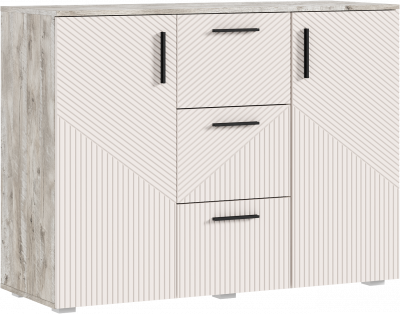 Сильвия Комод (3 ящика/2 двери) 1200, Кашемир/Дуб Юкон