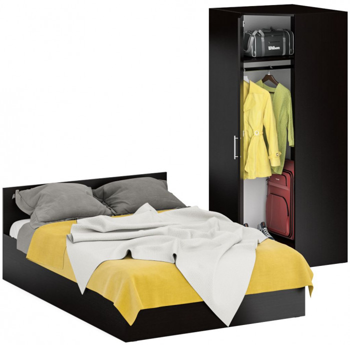 Кровать 1400 + угловой шкаф Стандарт, венге