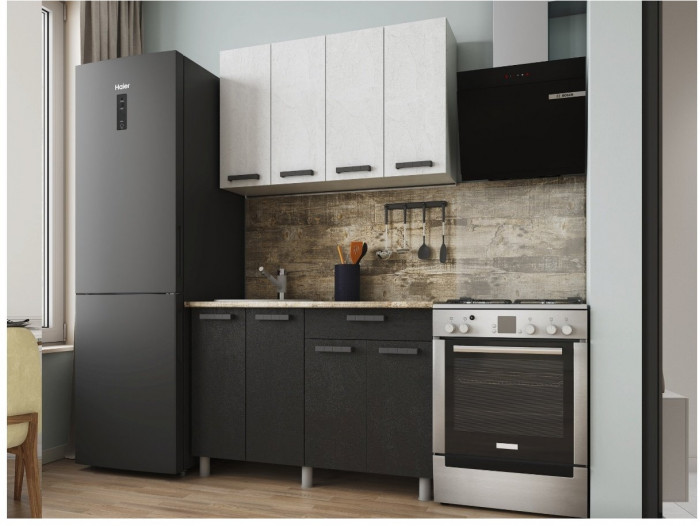 Кухонный гарнитур Григгс 1,2м камень светлый/камень темный