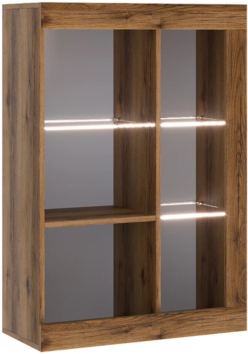 Прага Витрина универсальная ЛДСП Дуб Делано/Белый глянец