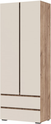 Хелен ШК 01 Шкаф 2х створчатый(0,800х2,100х0,460) кашемир/дуб крафт табачный
