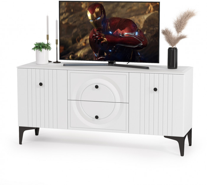 Валенсия Гостиная № 078, цвет ЛДСП белый шагрень/МДФ белый шагрень, ШхГхВ 272,2х38,3х225,2 см., универсальная сборка