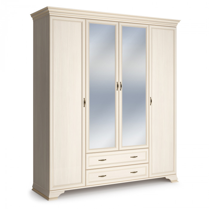 Шкаф распашной четырехдверный с зеркалами Сиена