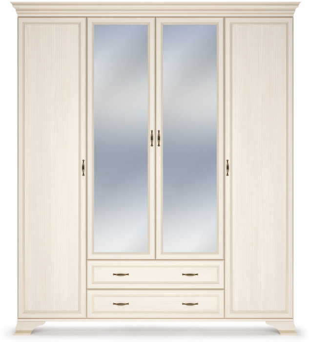 Шкаф распашной четырехдверный с зеркалами Сиена