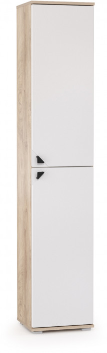 КР100 Бостон 13.154 Шкаф, цвет дуб эндгрейн элегантный/фасады МДФ милк рикамо софт, ШхГхВ 38,6х35,1х194,4 см., универсальная сборка