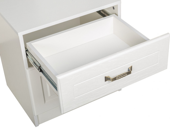 Ливерпуль Кровать 11.08 + осн. + ножки + две Тумбы 08.146 + две 10.117, цвет ясень ваниль/белый, ШхГхВ 266х204х112 см., 1600х2000 мм., б/м, орт. есть