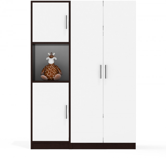 Шкаф С-МД-СК9Ш+Пенал С-МД-СК9П, венге/белый шагрень