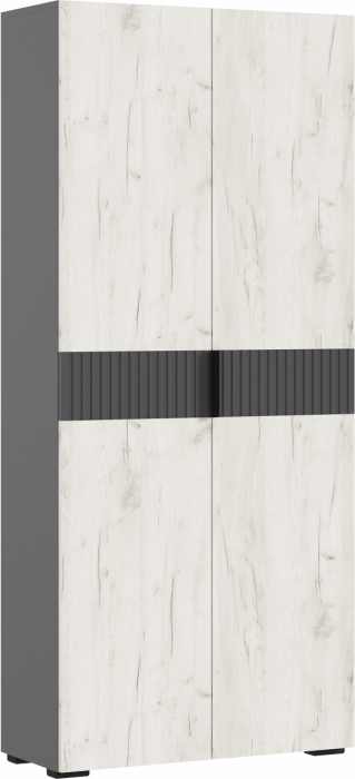 Роджина Шкаф двухстворчатый (800) (Крафт белый, Графит)