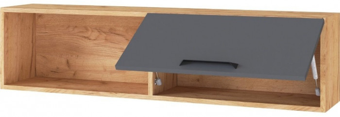 Квартет-13 Полка навесная 1200 дуб крафт золотой/графит серый