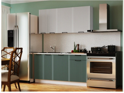 Кухонный гарнитур Кампео 1,6м Белый снег/Бриз