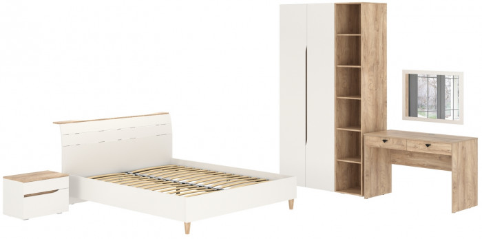 Муссон Спальня № 16, белый/дуб эндгрейн элегантный