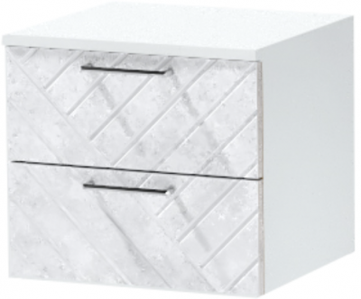 Тумба-6 прикроватная подвесная "Иннэс-7", Белый/Бетон снежный