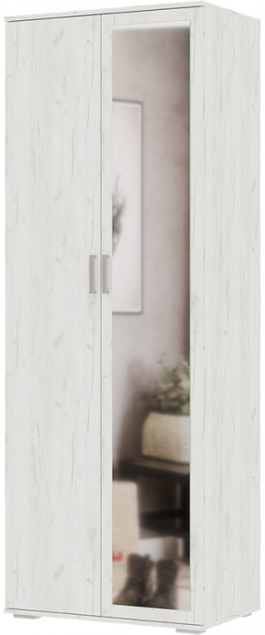 НЕЛЬСОН ШК 04 (СОЛО-4) Шкаф (0.800х2,200х0,500) дуб крафт белый/дуб крафт белый